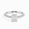 Jewelove™ Rings E VVS / Women's Band only 30-Pointer Emerald Cut Solitaire Diamond Shank Platinum Ring JL PT 19015