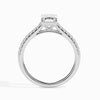 Jewelove™ Rings E VVS / Women's Band only 30-Pointer Emerald Cut Solitaire Diamond Shank Platinum Ring JL PT 19015