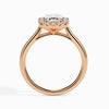Jewelove™ Rings Women's Band only / VVS E 30-Pointer Emerald Cut Solitaire Halo Diamond 18K Rose Gold Solitaire Ring JL AU 19025R