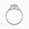 Jewelove™ Rings E VVS / Women's Band only 30-Pointer Emerald Cut Solitaire Halo Diamond Shank Platinum Ring JL PT 19035