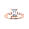 Jewelove™ Rings Women's Band only / VVS E 30-Pointer Emerald Cut Solitaire with Baguette Cut Diamond Accents 18K Rose Gold Solitaire Ring JL AU 1224R
