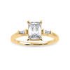 Jewelove™ Rings Women's Band only / VVS E 30-Pointer Emerald Cut Solitaire with Baguette Cut Diamond Accents 18K Yellow Gold Ring JL AU 1224Y