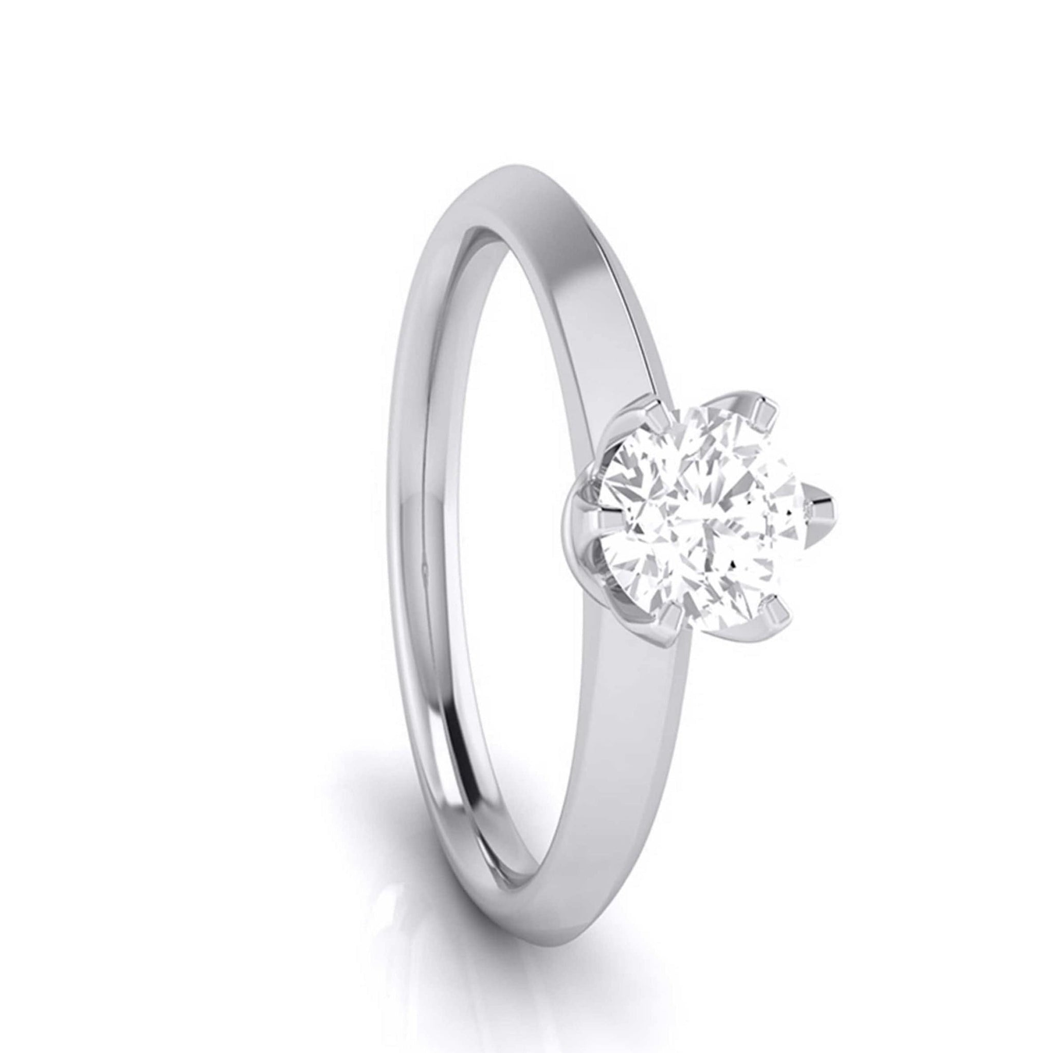 Jewelove™ Rings J VS / Women's Band only 30-Pointer Flowery Platinum Solitaire Engagement Ring JL PT G 106