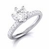 Jewelove™ Rings J VS / Women's Band only 30-Pointer Flowery Platinum Solitaire Engagement Ring with Diamond Shank JL PT G 105
