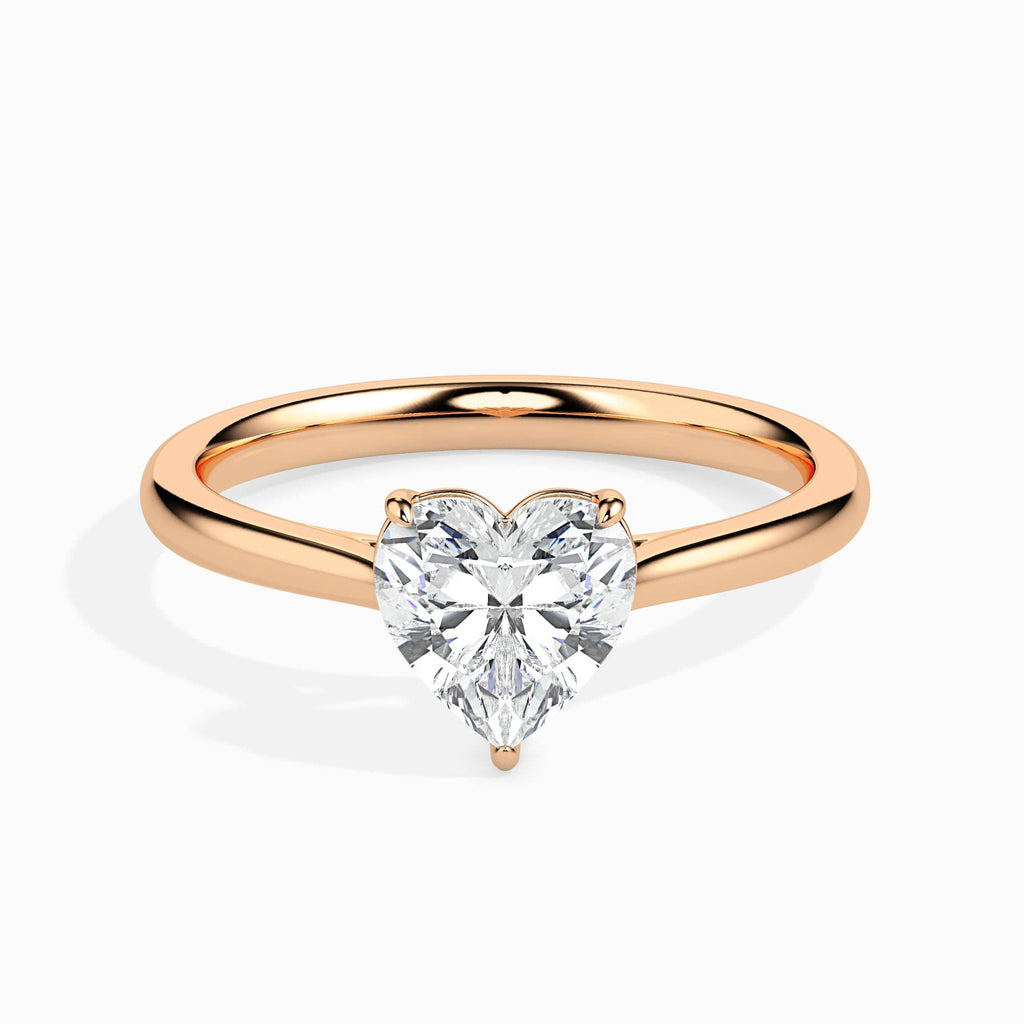 Jewelove™ Rings Women's Band only / VS I 30-Pointer Heart Cut Solitaire Diamond 18K Rose Gold Ring JL AU 19008R