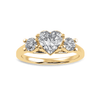 Jewelove™ Rings Women's Band only / VS I 30-Pointer Heart Cut Solitaire Diamond Accents 18K Yellow Gold Ring JL AU 1233Y