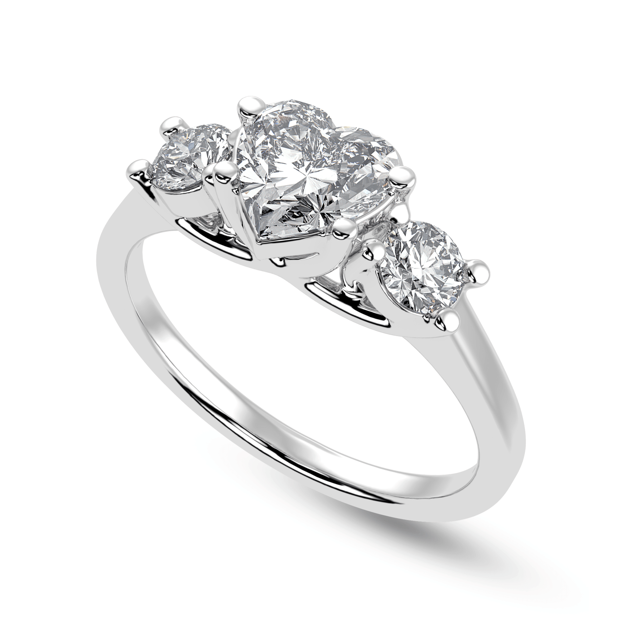 Jewelove™ Rings I VS / Women's Band only 30-Pointer Heart Cut Solitaire Diamond Accents Platinum Ring JL PT 1233
