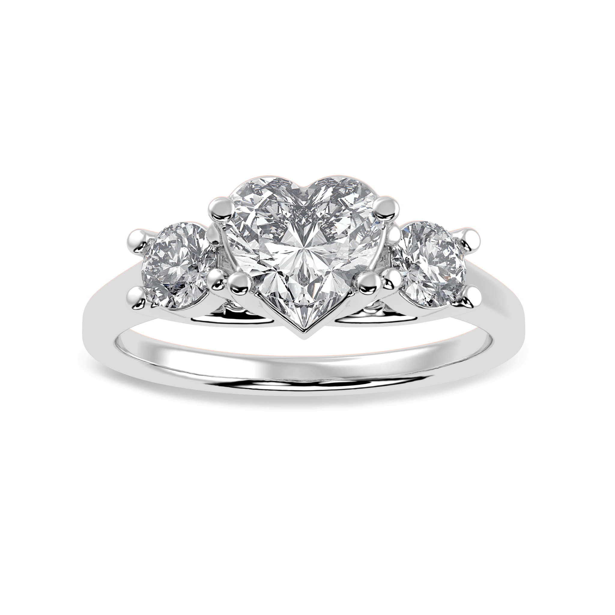 Jewelove™ Rings I VS / Women's Band only 30-Pointer Heart Cut Solitaire Diamond Accents Platinum Ring JL PT 1233