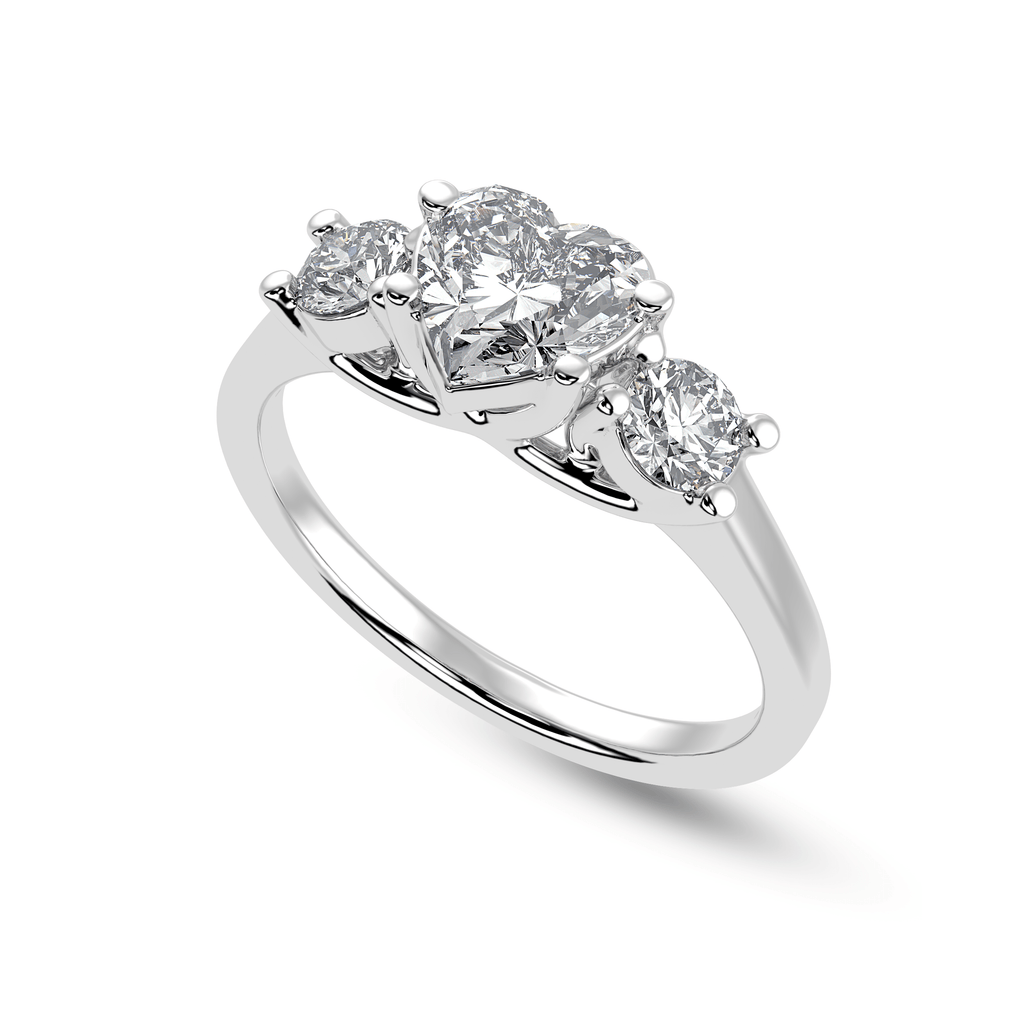 Jewelove™ Rings I VS / Women's Band only 30-Pointer Heart Cut Solitaire Diamond Accents Platinum Ring JL PT 1233