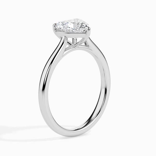 Jewelove™ Rings I VS / Women's Band only 30-Pointer Heart Cut Solitaire Diamond Platinum Ring JL PT 19008