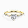 Jewelove™ Rings Women's Band only / VS I 30-Pointer Heart Cut Solitaire Diamond Shank 18K Yellow Gold Ring JL AU 19018Y