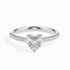 Jewelove™ Rings I VS / Women's Band only 30-Pointer Heart Cut Solitaire Diamond Shank Platinum Ring JL PT 19018