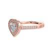 Jewelove™ Rings Women's Band only / VS I 30-Pointer Heart Cut Solitaire Halo Diamond Shank 18K Rose Gold Ring JL AU 1305R
