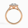 Jewelove™ Rings Women's Band only / VS I 30-Pointer Heart Cut Solitaire Halo Diamond Shank 18K Rose Gold Ring JL AU 19038R