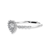 Jewelove™ Rings I VS / Women's Band only 30-Pointer Heart Cut Solitaire Halo Diamond Shank Platinum Ring JL PT 1251
