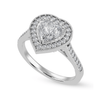 Jewelove™ Rings I VS / Women's Band only 30-Pointer Heart Cut Solitaire Halo Diamond Shank Platinum Ring JL PT 1305