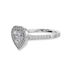 Jewelove™ Rings I VS / Women's Band only 30-Pointer Heart Cut Solitaire Halo Diamond Shank Platinum Ring JL PT 1305
