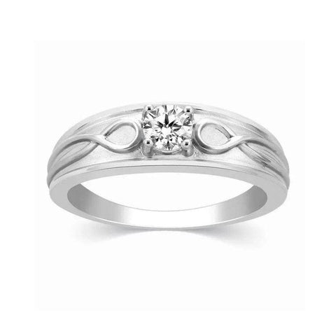 30-Pointer Infinity Solitaire Couple Engagement Ring in Platinum JL PT 444