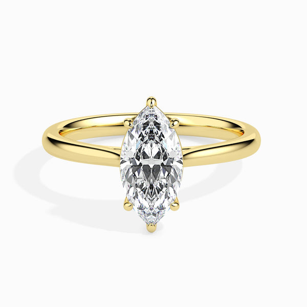 Jewelove™ Rings Women's Band only / VS I 30-Pointer Marquise Cut Solitaire Diamond 18K Yellow Gold Ring JL AU 19009Y