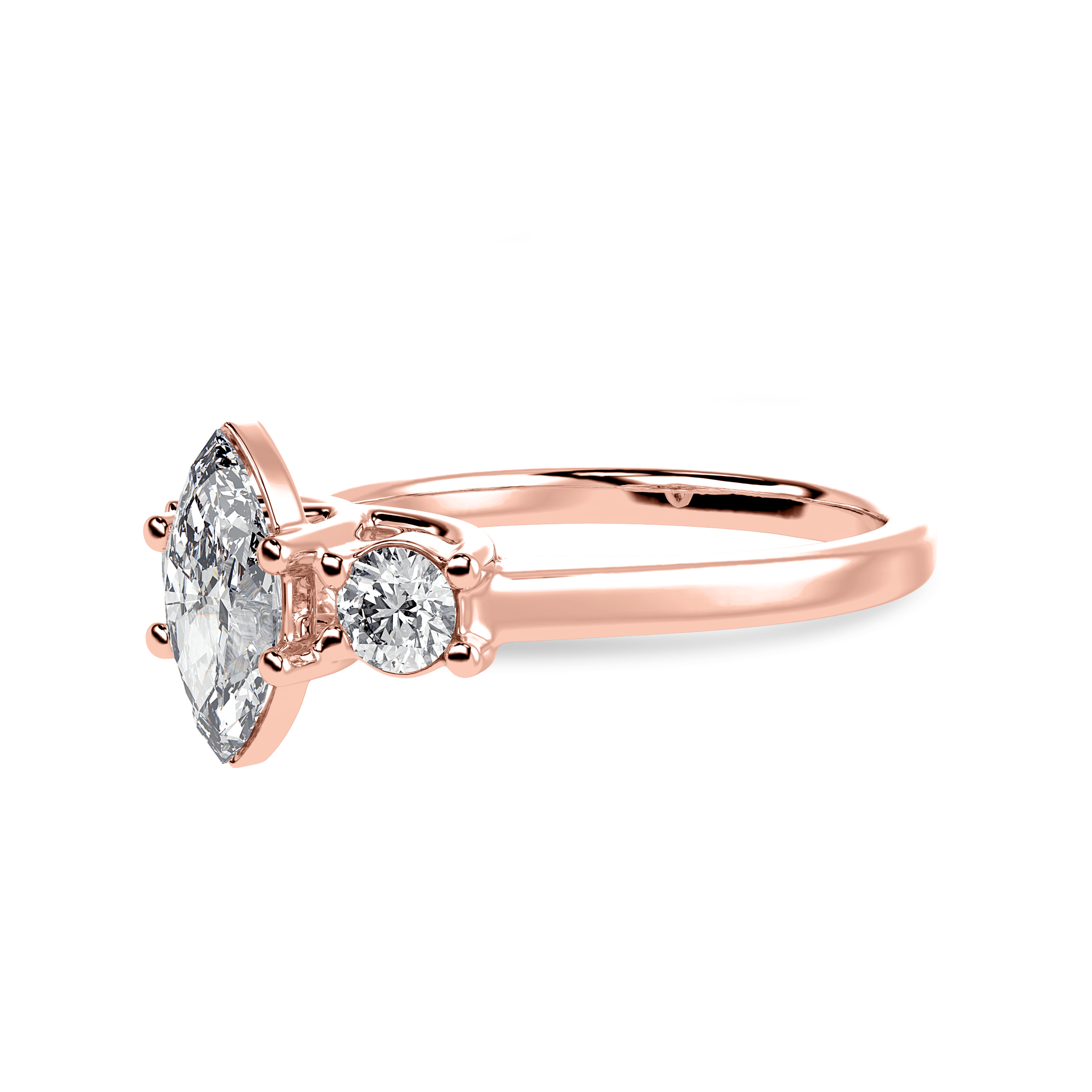 Jewelove™ Rings Women's Band only / VS I 30-Pointer Marquise Cut Solitaire Diamond Accents 18K Rose Gold Ring JL AU 1236R