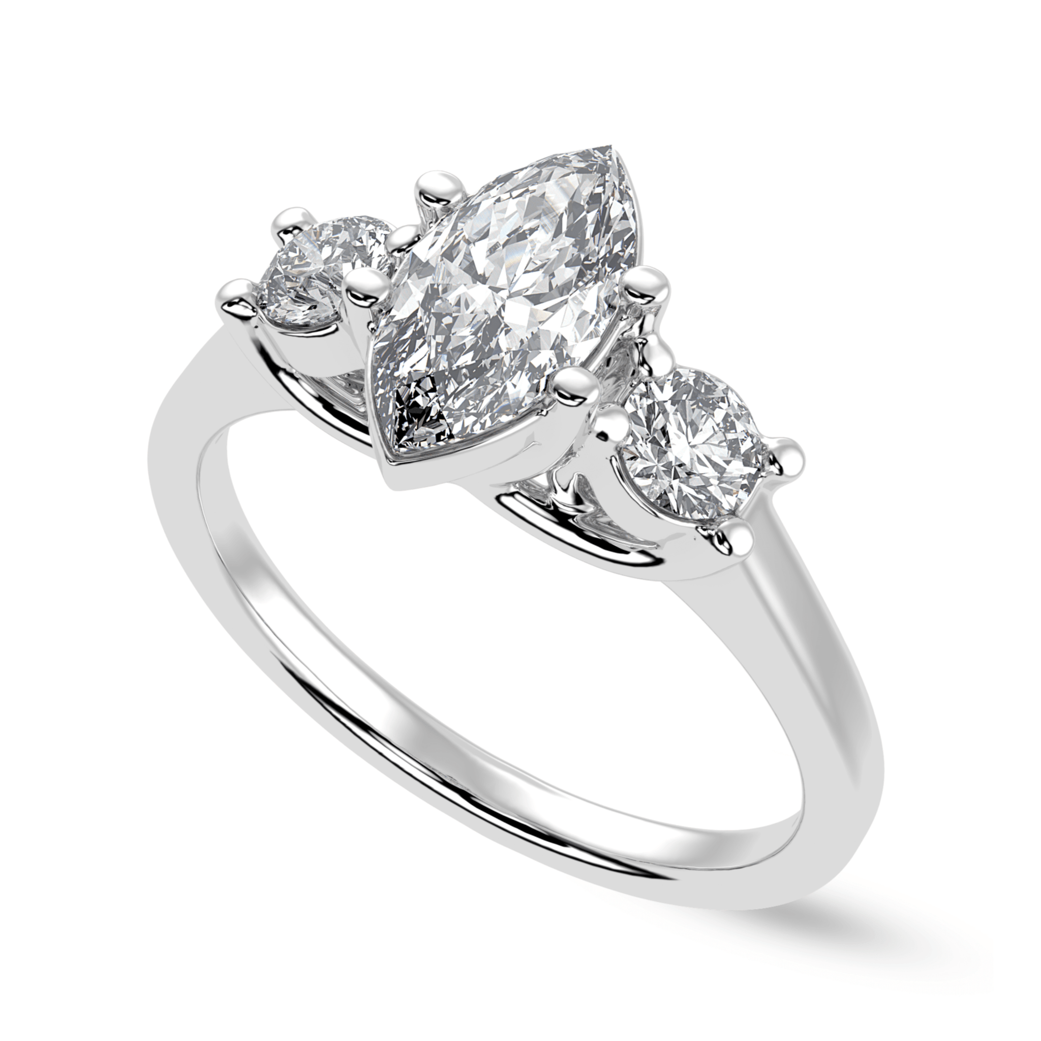 Jewelove™ Rings I VS / Women's Band only 30-Pointer Marquise Cut Solitaire Diamond Accents Platinum Ring JL PT 1236