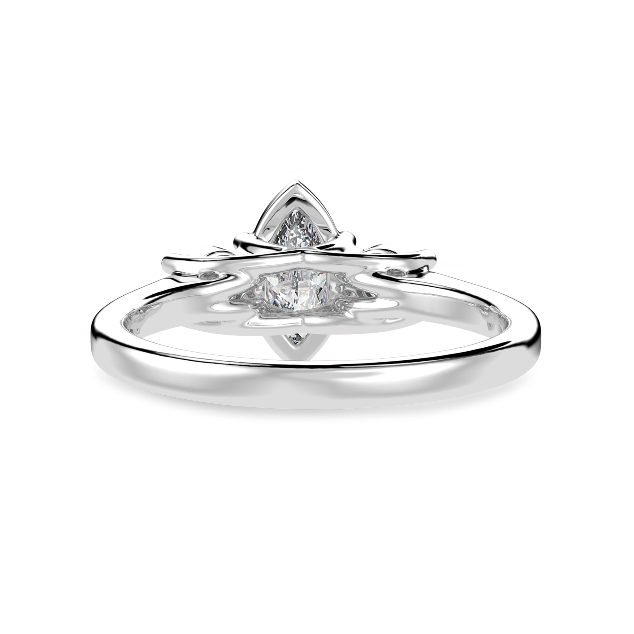 Jewelove™ Rings I VS / Women's Band only 30-Pointer Marquise Cut Solitaire Diamond Accents Platinum Ring JL PT 1236