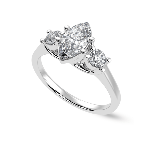 Jewelove™ Rings I VS / Women's Band only 30-Pointer Marquise Cut Solitaire Diamond Accents Platinum Ring JL PT 1236