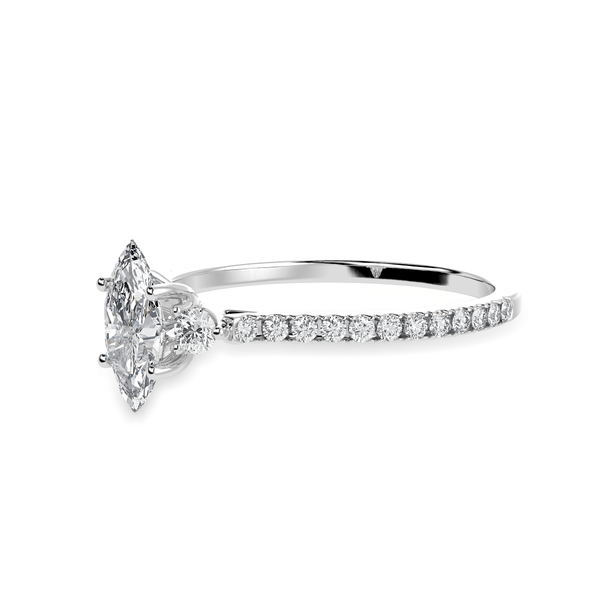 Jewelove™ Rings I VS / Women's Band only 30-Pointer Marquise Cut Solitaire Diamond Accents Shank Platinum Ring JL PT 1246