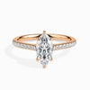 Jewelove™ Rings Women's Band only / VS I 30-Pointer Marquise Cut Solitaire Diamond Shank 18K Rose Gold Ring JL AU 19019R