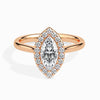 Jewelove™ Rings Women's Band only / VS I 30-Pointer Marquise Cut Solitaire Halo Diamond 18K Rose Gold Ring JL AU 19029R
