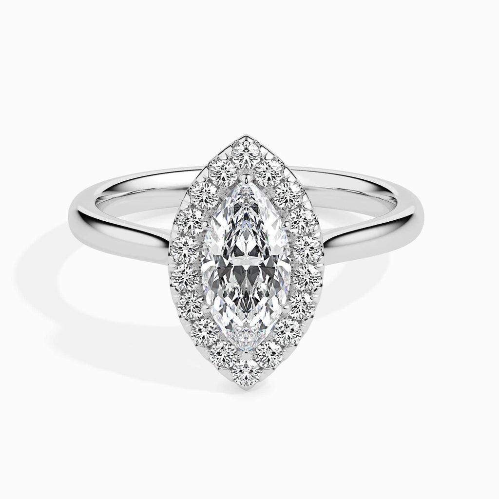 Jewelove™ Rings I VS / Women's Band only 30-Pointer Marquise Cut Solitaire Halo Diamond Platinum Ring JL PT 19029
