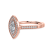 Jewelove™ Rings Women's Band only / VS I 30-Pointer Marquise Cut Solitaire Halo Diamond Shank 18K Rose Gold Ring JL AU 1326R
