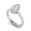 Jewelove™ Rings I VS / Women's Band only 30-Pointer Marquise Cut Solitaire Halo Diamond Shank Platinum Ring JL PT RH MQ 140
