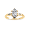 Jewelove™ Rings Women's Band only / VS I 30-Pointer Marquise Cut Solitaire with Baguette Diamond Accents 18K Yellow Gold Ring JL AU 1228Y