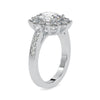 Jewelove™ Rings VS I / Women's Band only 30-Pointer Oval Cut Solitaire Designer Platinum Halo Diamond Shank Ring JL PT 0173