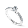 Jewelove™ Rings I VS / Women's Band only 30-Pointer Oval Cut Solitaire Diamond Shank Platinum Ring JL PT 1283