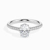 Jewelove™ Rings I VS / Women's Band only 30-Pointer Oval Cut Solitaire Diamond Shank Platinum Ring JL PT 19014