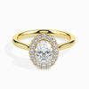 Jewelove™ Rings Women's Band only / VS I 30-Pointer Oval Cut Solitaire Halo Diamond 18K Yellow Gold Ring JL AU 19024Y