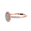 Jewelove™ Rings Women's Band only / VS J 30-Pointer Oval Cut Solitaire Halo Diamond Shank 18K Rose Gold Ring JL AU 1252R