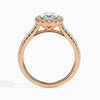 Jewelove™ Rings Women's Band only / VS I 30-Pointer Oval Cut Solitaire Halo Diamond Shank 18K Rose Gold Ring JL AU 19034R