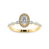 Jewelove™ Rings Women's Band only / VS I 30-Pointer Oval Cut Solitaire Halo Diamonds with Marquise Accents 18K Yellow Gold Ring JL AU 1275Y