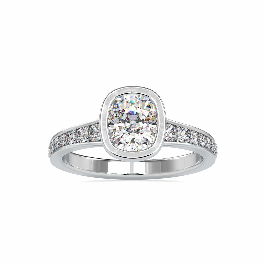 Jewelove™ Rings VS I / Women's Band only 30-Pointer Oval Cut Solitaire Platinum Diamond Shank Ring JL PT 0092
