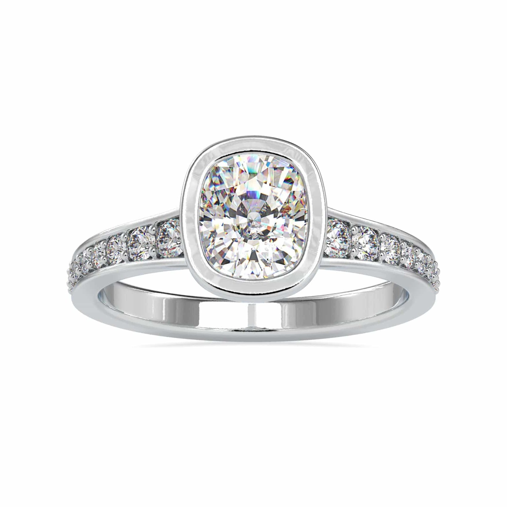 Jewelove™ Rings VS I / Women's Band only 30-Pointer Oval Cut Solitaire Platinum Diamond Shank Ring JL PT 0092
