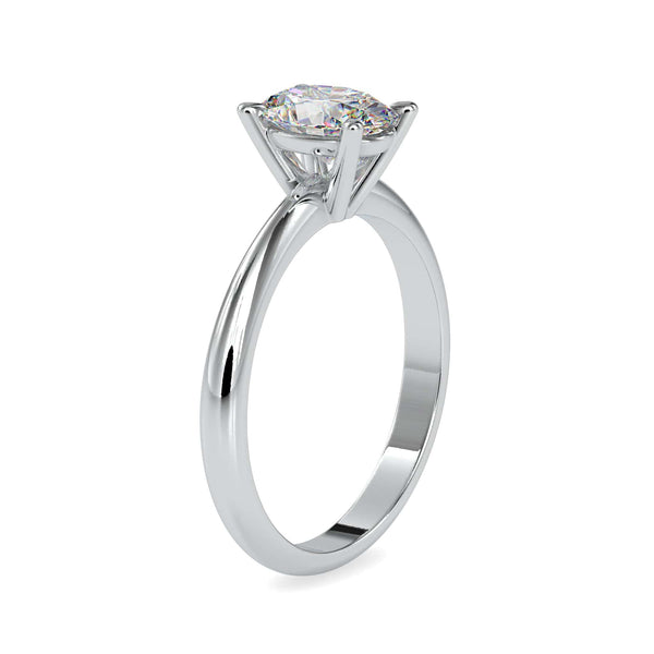 Jewelove™ Rings VS I / Women's Band only 30-Pointer Oval Cut Solitaire Platinum Ring JL PT 0016