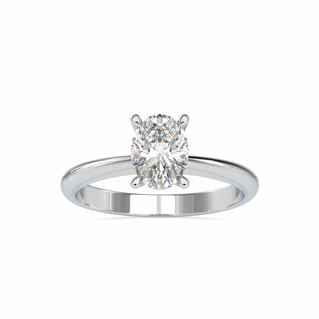 Jewelove™ Rings VS I / Women's Band only 30-Pointer Oval Cut Solitaire Platinum Ring JL PT 0016