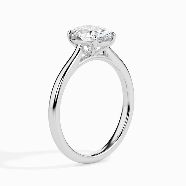Jewelove™ Rings I VS / Women's Band only 30-Pointer Oval Cut Solitaire Platinum Ring JL PT 19004