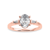 Jewelove™ Rings Women's Band only / VS J 30-Pointer Oval Cut Solitaire with Baguette Diamond Accents 18K Rose Gold Ring JL AU 1226R