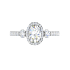Jewelove™ Rings I VS / Women's Band only 30-Pointer Oval Shape Solitaire Halo Diamond Accents Platinum Ring JL PT IM1702