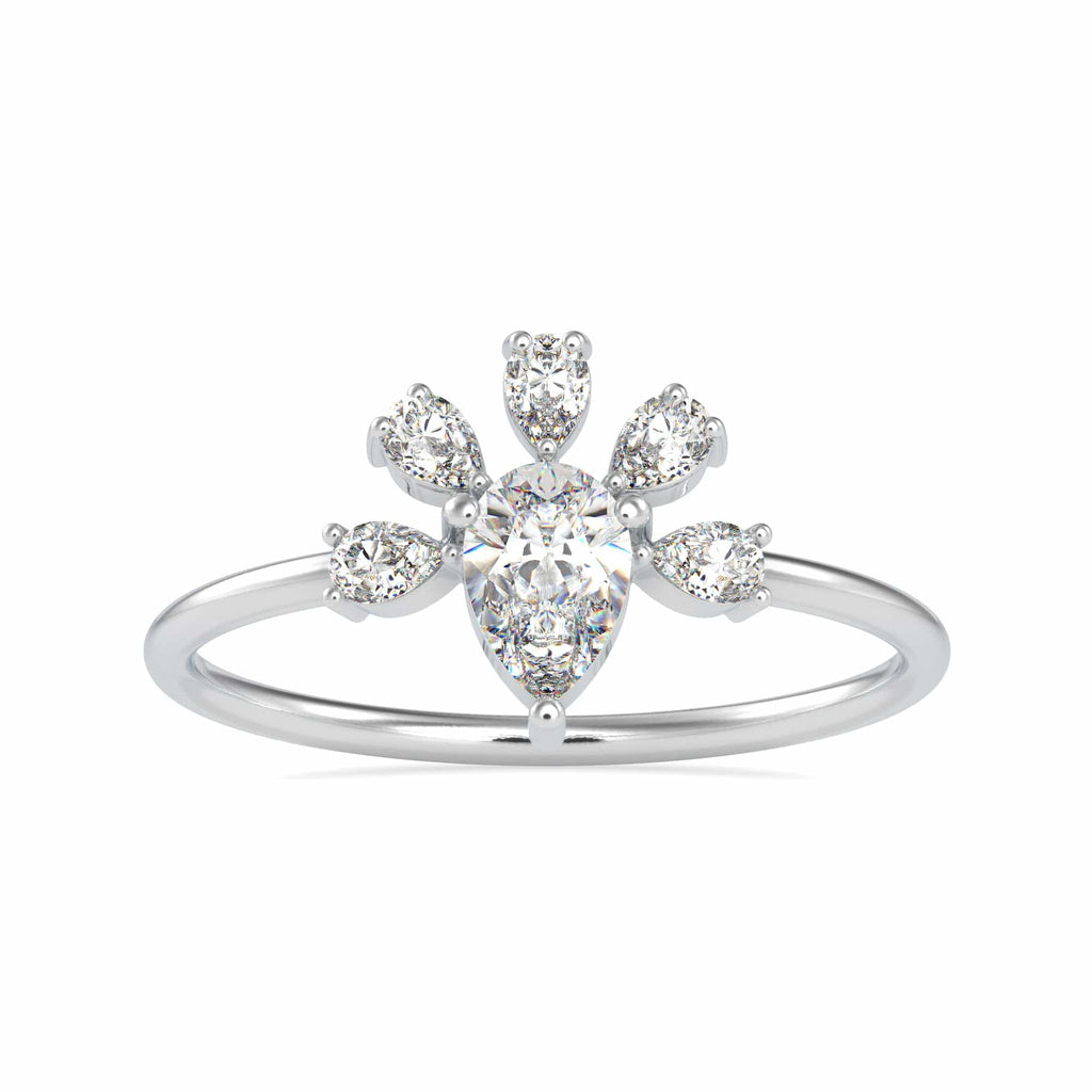 Jewelove™ Rings VS I / Women's Band only 30-Pointer Pear Cut Solitaire Designer Platinum Diamond Ring JL PT 0673