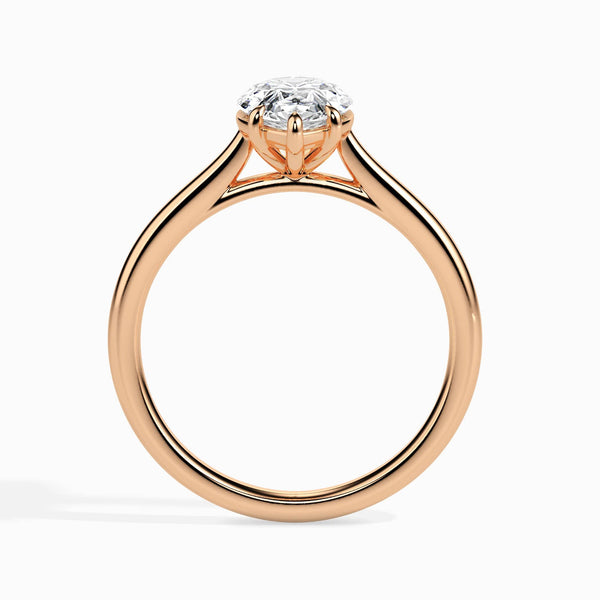 Jewelove™ Rings Women's Band only / VS I 30-Pointer Pear Cut Solitaire Diamond 18K Rose Gold Ring JL AU 19010R